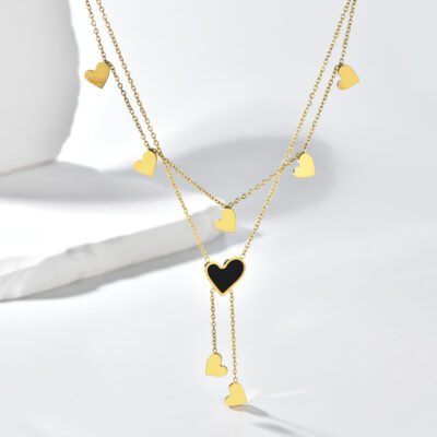 Gold plated stainless steel heart necklace for wholesale jewelry brands