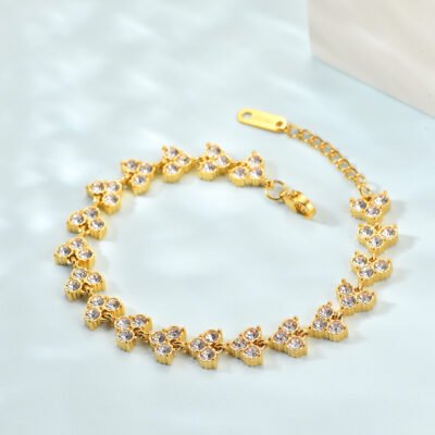 Gold plated stainless steel butterfly bracelet
