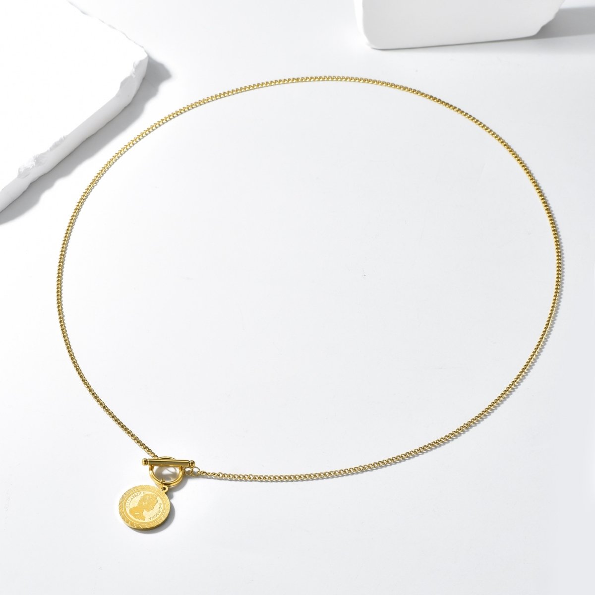Gold Coin Toggle Necklace - Image 3