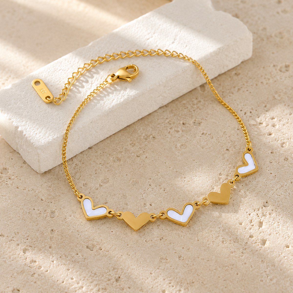 Enamel Heart Chain Bracelet - Image 3