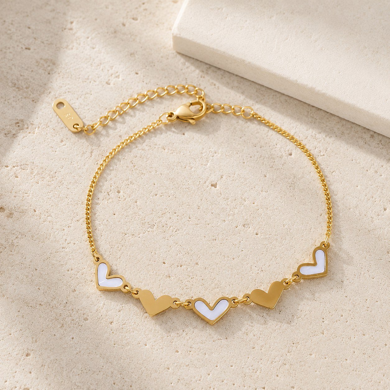 Enamel Heart Chain Bracelet - Image 2
