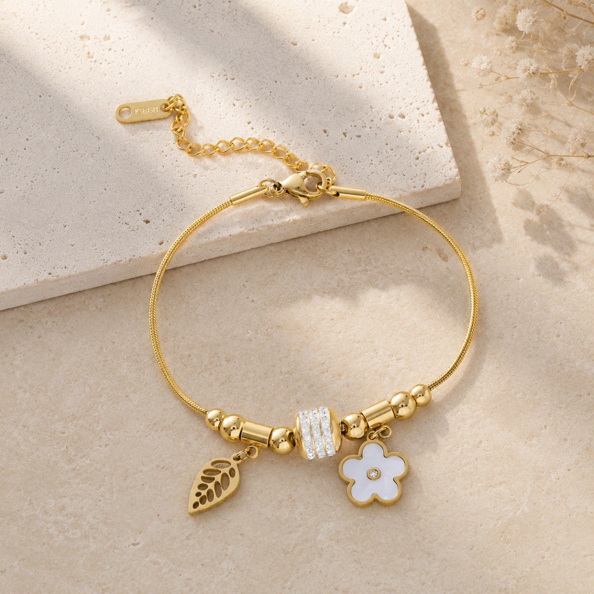 Flower Charm Snake Bracelet - Image 2