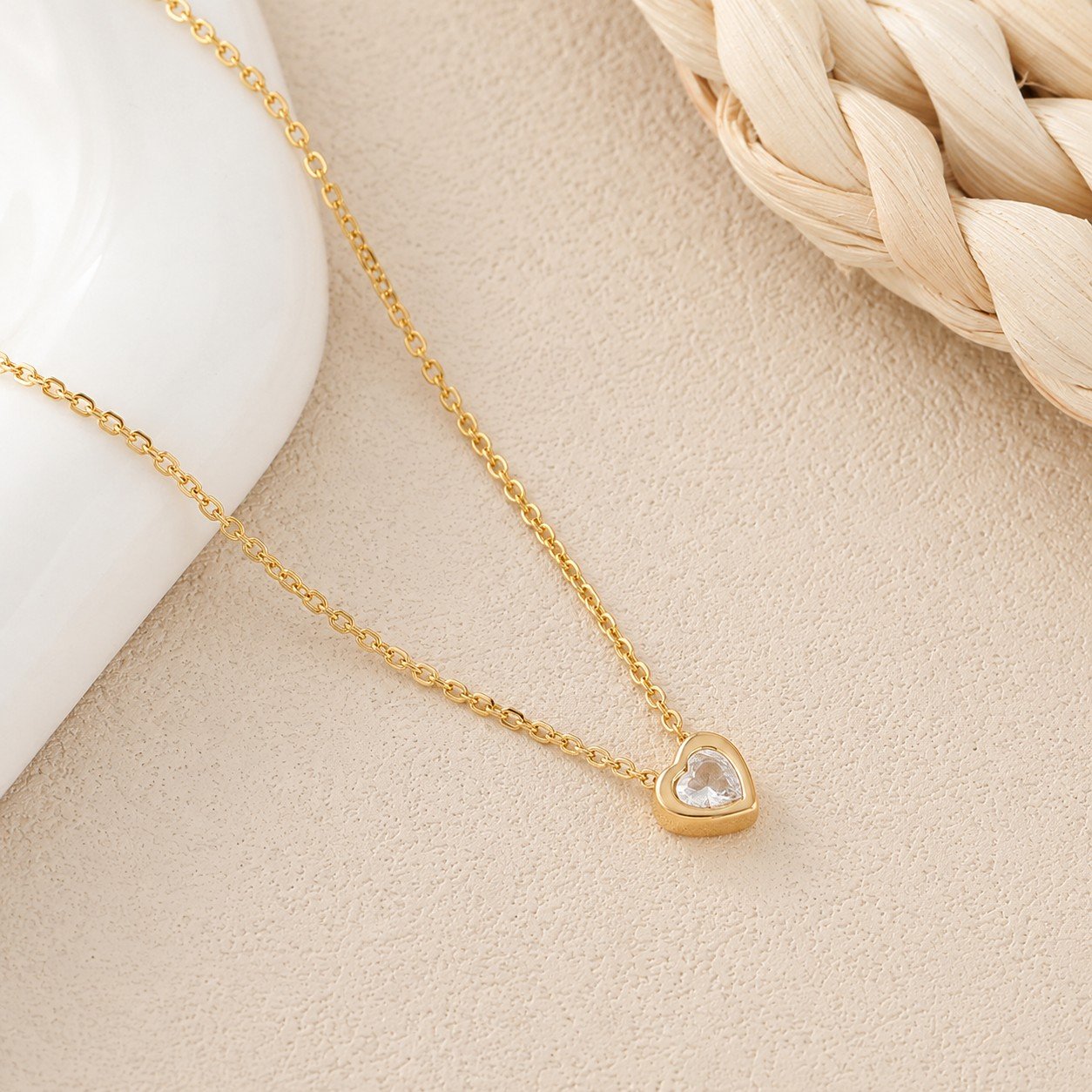 Dainty Heart Zircon Necklace - Image 2