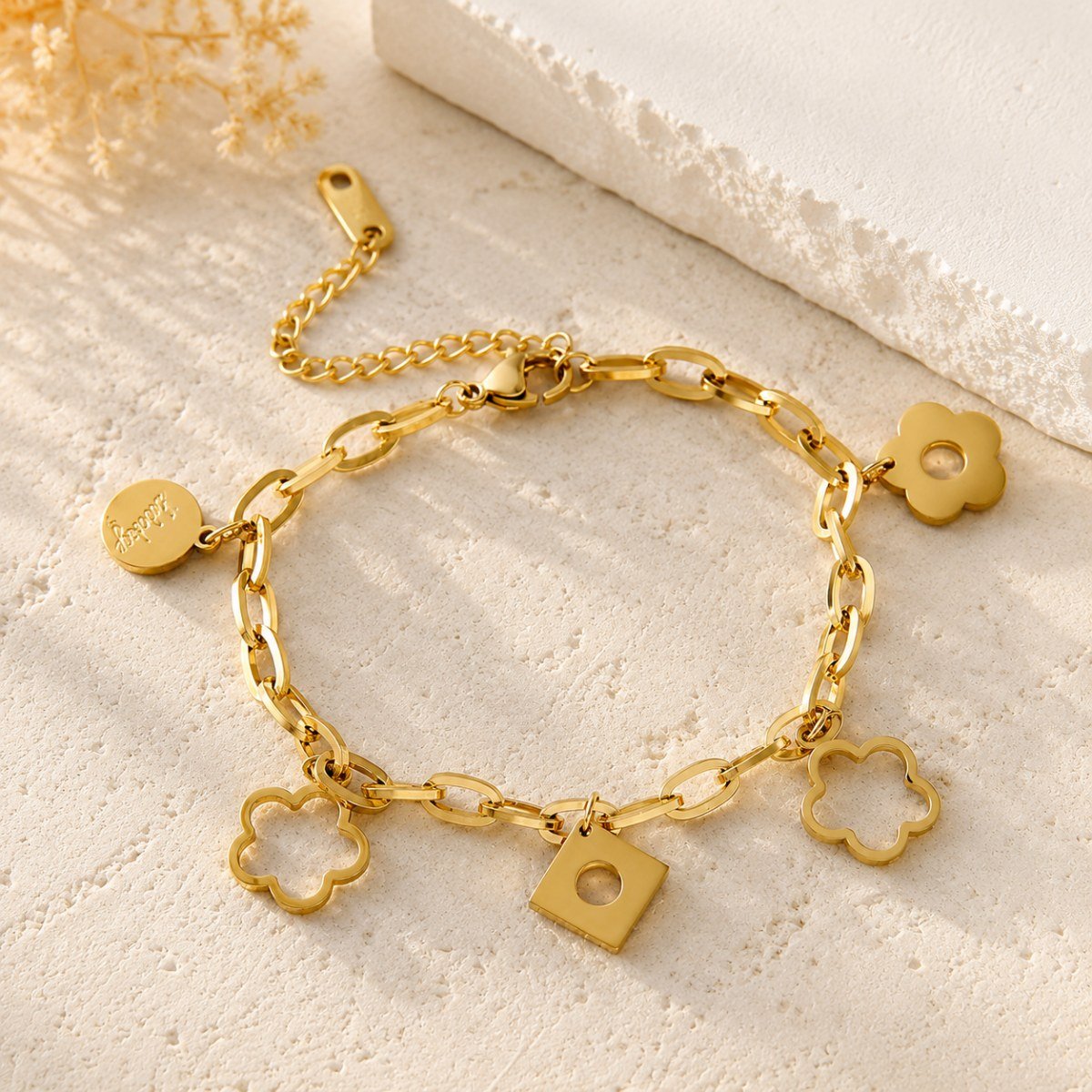 Geometric Charm Chain Bracelet - Image 2