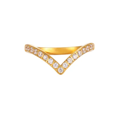 Chevron stainless steel ring