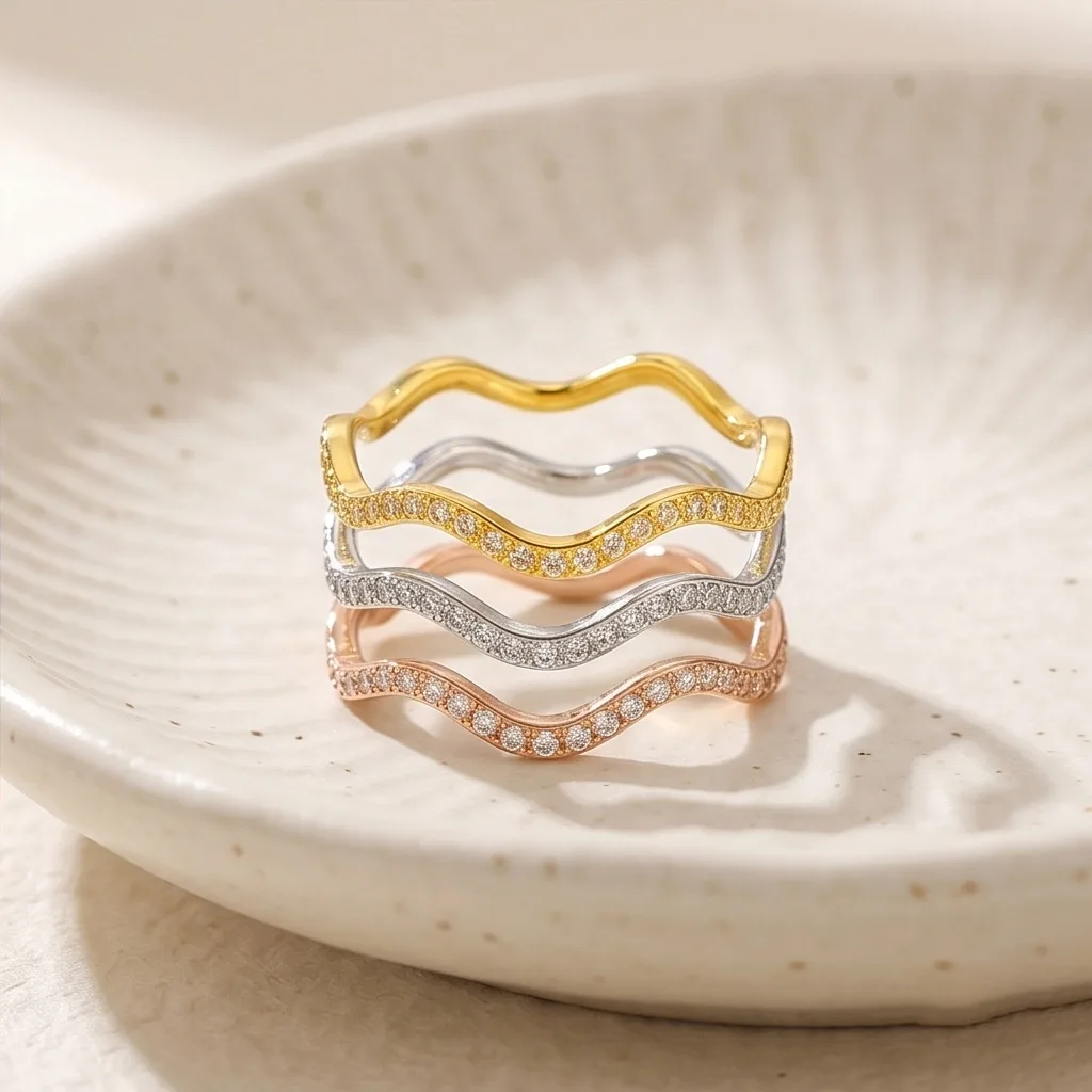 Wavy Crystal Ring - Image 3