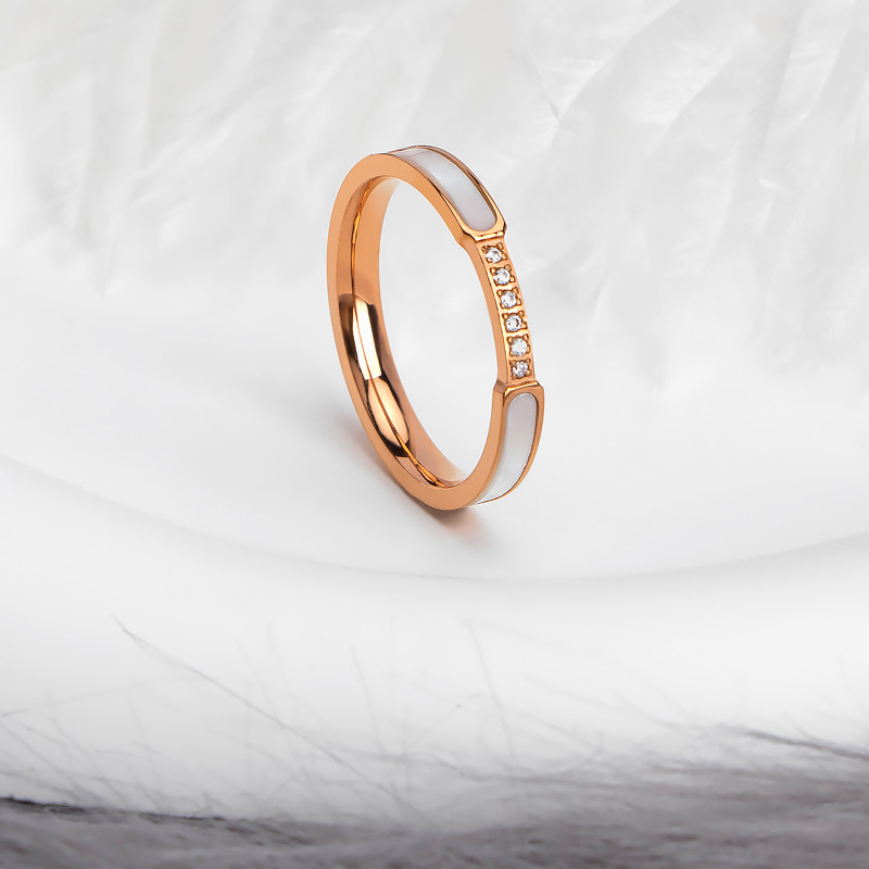 Enamel Crystal Band Ring - Image 2