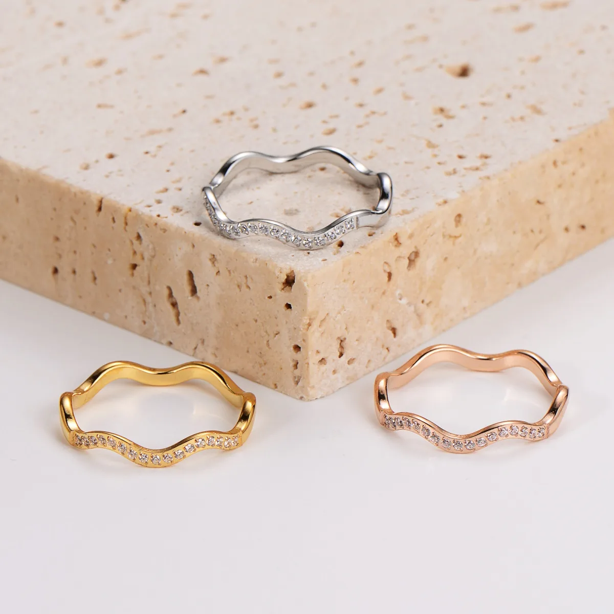Wavy Crystal Ring - Image 2