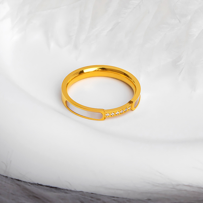 Enamel Crystal Band Ring - Image 3