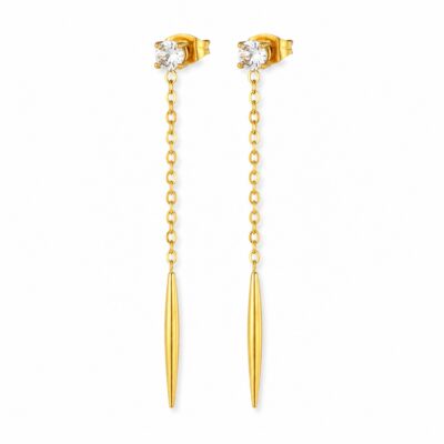 Crystal Bar Chain Drop Earrings