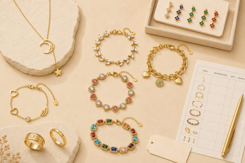 Wholesale stainless steel jewelry buying guide for retailers selecting necklaces, bracelets, rings and earrings