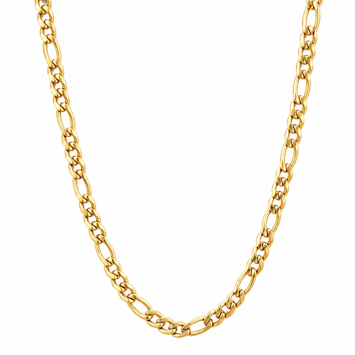 Stainless steel Figaro chain necklace in gold color