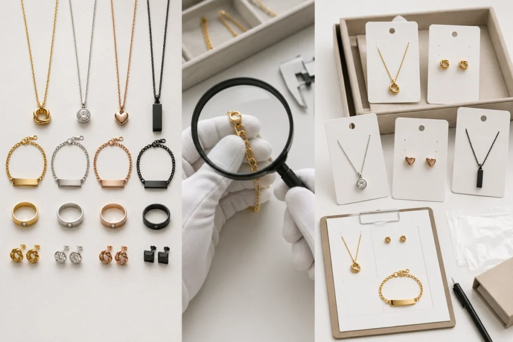 Stainless steel jewelry plating quality check for gold and silver jewelry
