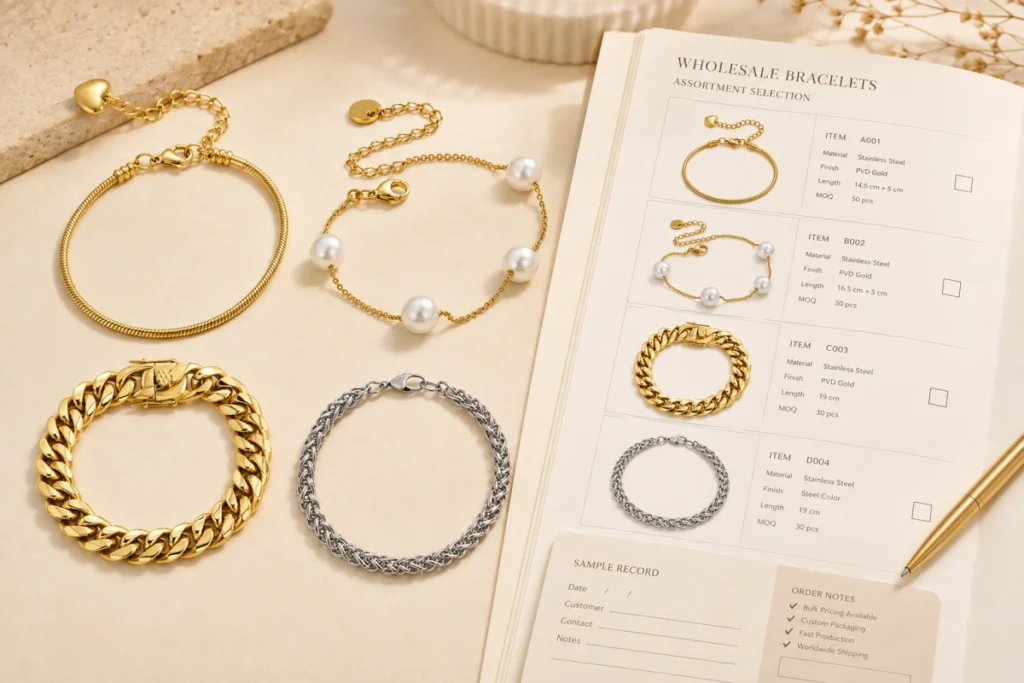 Wholesale stainless steel chain bracelets for retailers and jewelry brands